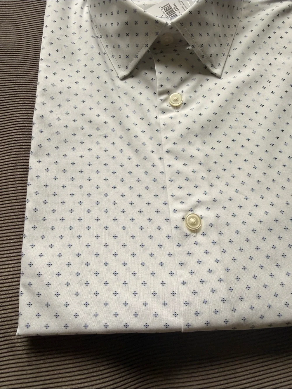 Banana Republic Men's Athletic Fit Dress Shirt Blue Mini Geo Large